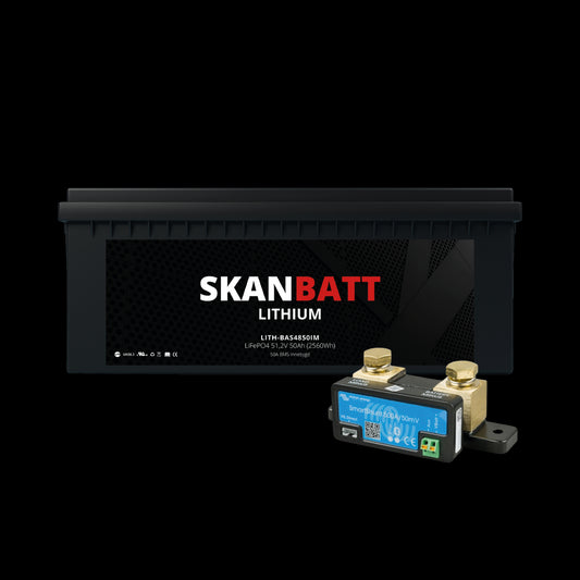 SKANBATT Lithium Batteri 48V 50AH 50A BMS (522x240x218mm) - IP67 - Med Bluetooth - NYHET! - Image 1