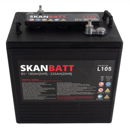 SKANBATT L105 Deep Cycle Batteri 6V 225Ah (264x181x276mm)