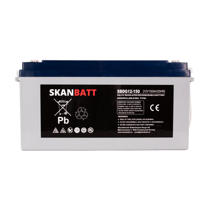 SKANBATT GEL Deep Cycle Batteri 12V 150AH (483x170x241mm) +venstre