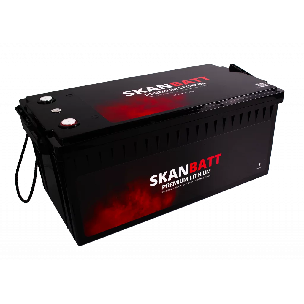 Produktbilde 3 av SKANBATT Premium Lithium - 24V 200Ah 200A BMS - 522x268x218mm - Bluetooth - 8 Års garanti