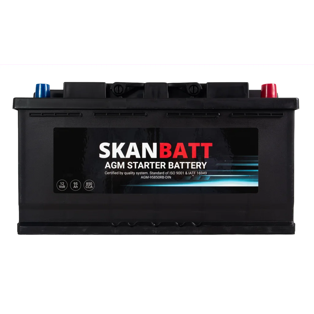 SKANBATT AGM Startbatteri 12V 95AH 850CCA (353x175x190mm) +R