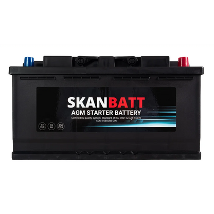 SKANBATT AGM Startbatteri 12V 95AH 850CCA (353x175x190mm) +R