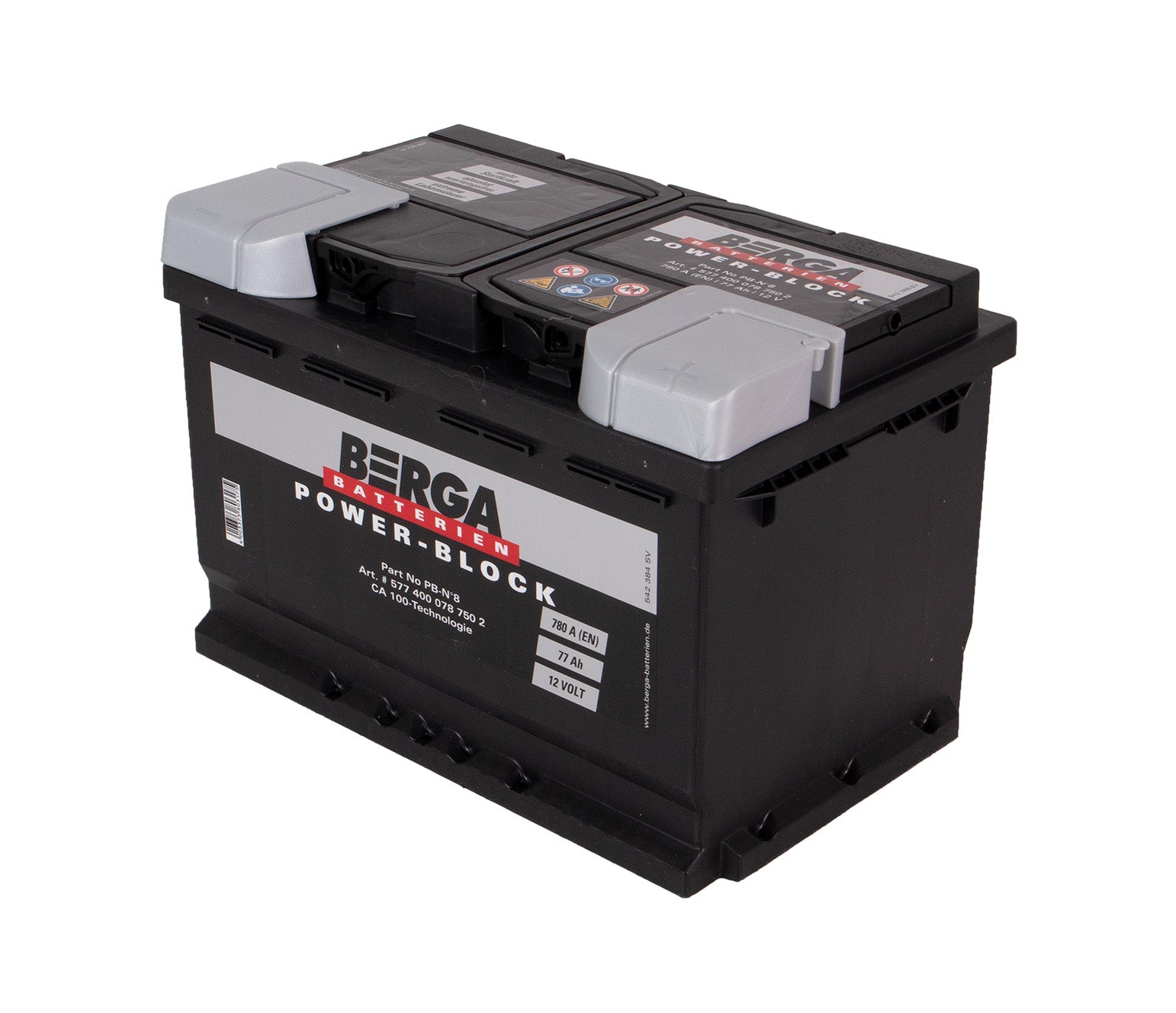 BERGA Power Block 12V 77AH 780CCA shown in product view image 2