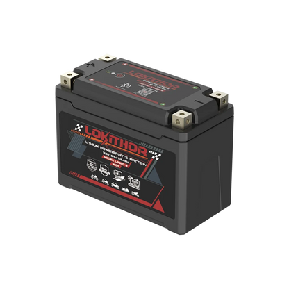 LOKITHOR Lithium MC Batteri 12V 8Ah - 175x87x130mm - Bluetooth - Heat shown in product view