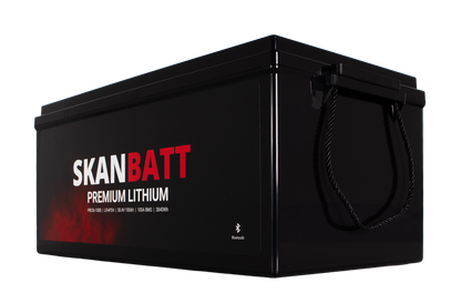 SKANBATT Premium Lithium - 36V 100Ah 100A BMS - 522x268x218mm - Bluetooth - 8 Års garanti