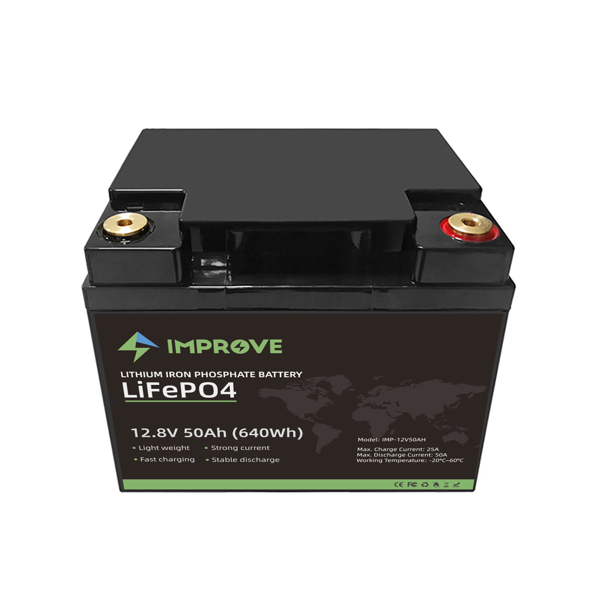 IMPROVE Lithium Batteri 12V 50Ah (LiFePO4) BMS 50A - Image 2