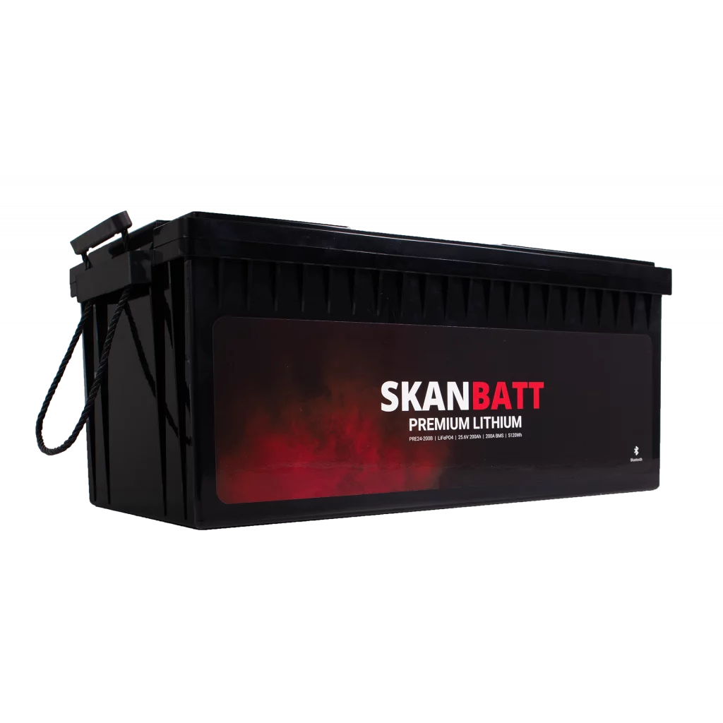 Produktbilde 2 av SKANBATT Premium Lithium - 24V 200Ah 200A BMS - 522x268x218mm - Bluetooth - 8 Års garanti