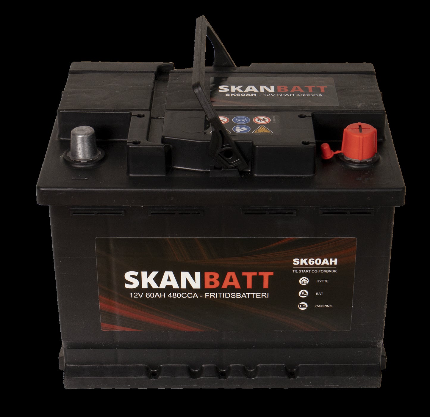 SKANBATT Fritidsbatteri 12V 60AH 480CCA (242x175x190/190mm) +høyre - Image 6