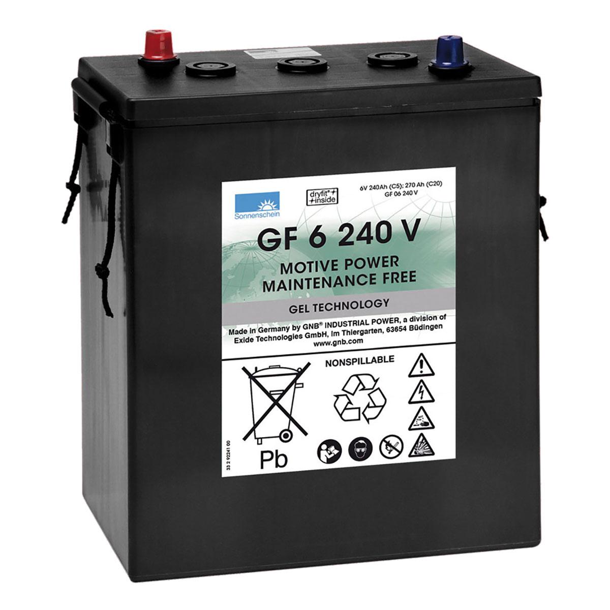 SONNENSCHEIN GEL Batteri 6V 240AH (312x180x359mm) +diagonalt - Image 1