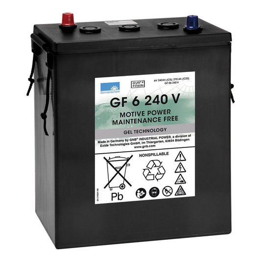 SONNENSCHEIN GEL Batteri 6V 240AH (312x180x359mm) +diagonalt