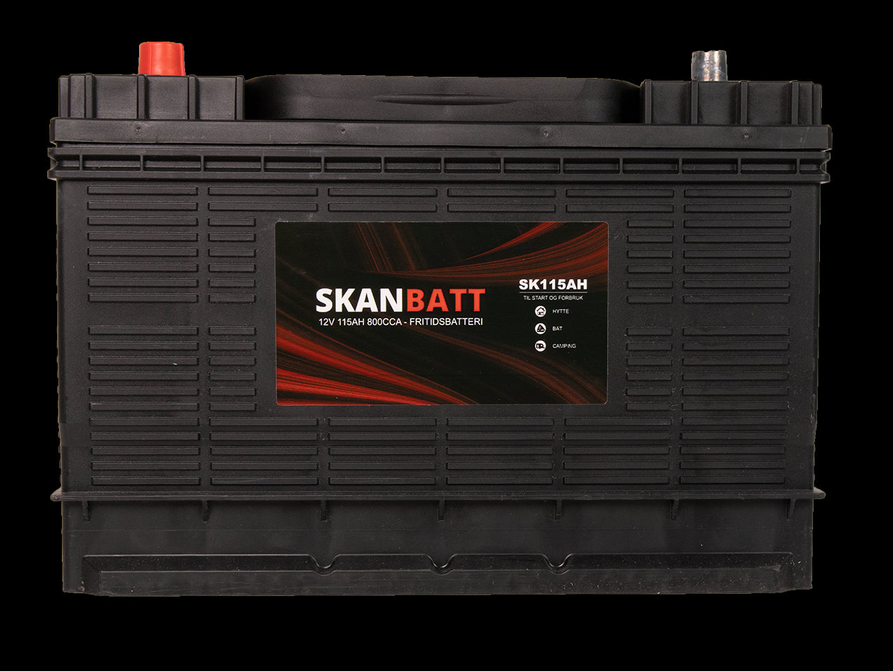 SKANBATT Fritidsbatteri 12V 115AH 800CCA (330x172x222/242mm) +midtstilt - Image 3