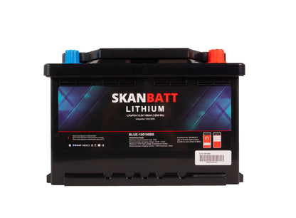 Skanbatt Lithium Batteri 12V 100Ah 100A Bms - Bluetooth - Bobil - 355X176X190Mm shown in detail view