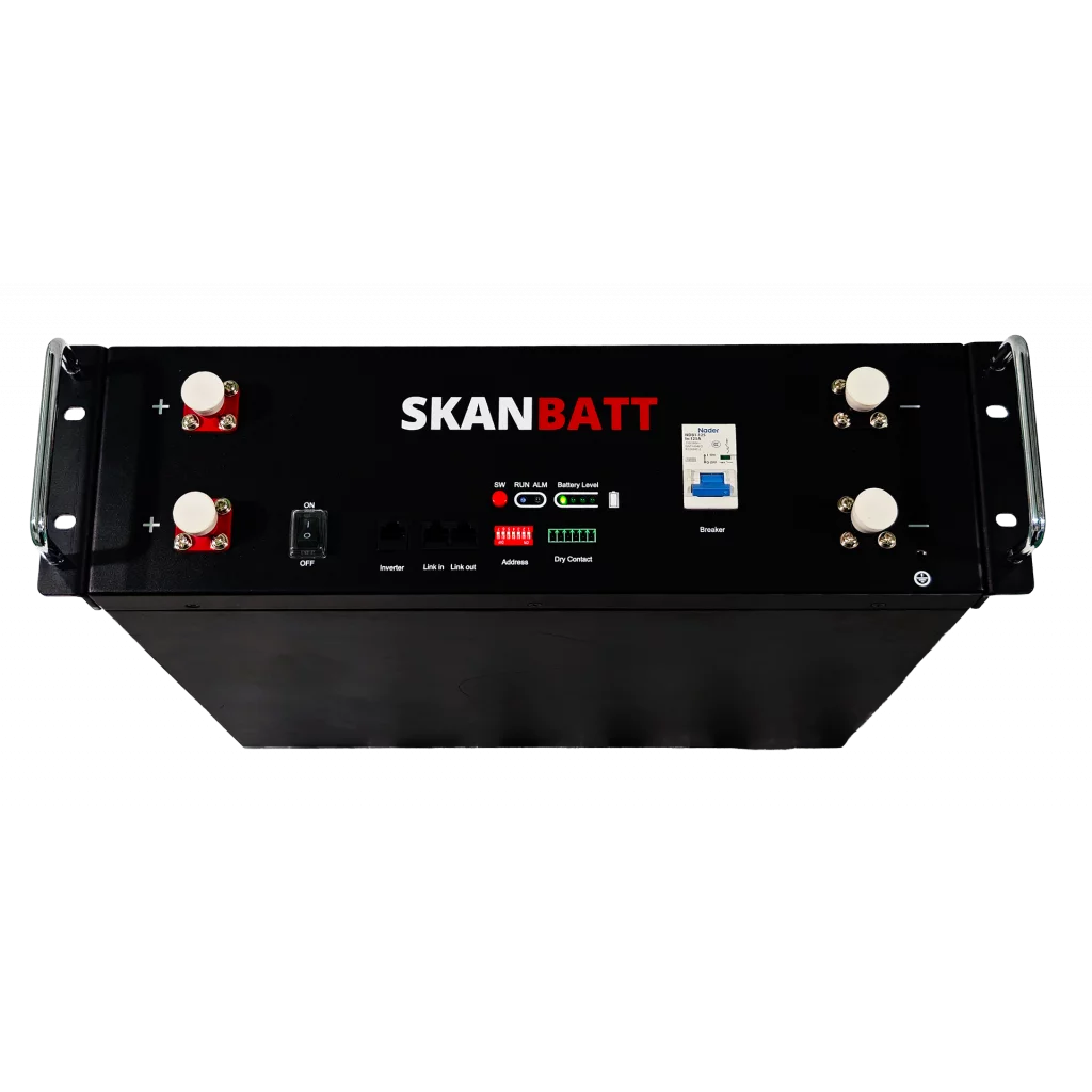 Produktbilde 2 av SKANBATT Premium Lithium 3U Rackbatteri 51,2V 100Ah - 5,12kWh - LiFePO4 - HEAT - OTA