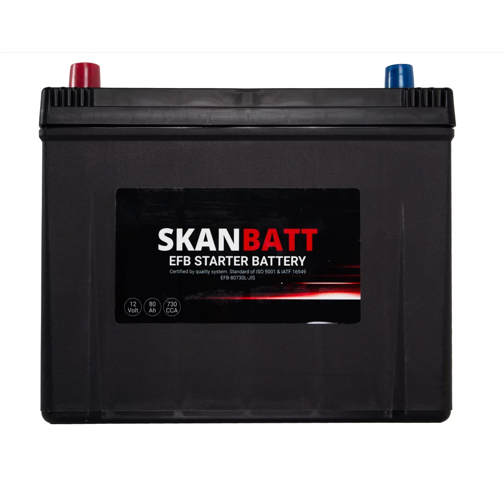 SKANBATT EFB Startbatteri 12V 80AH 730CCA (260x17x225mm) +L