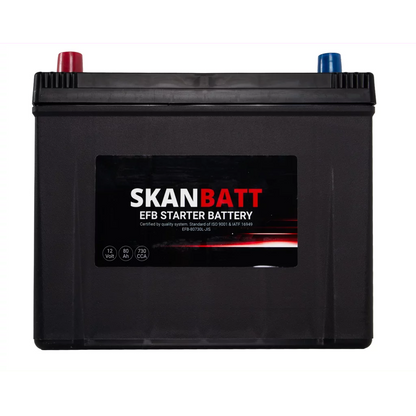 SKANBATT EFB Startbatteri 12V 80AH 730CCA (260x17x225mm) +L