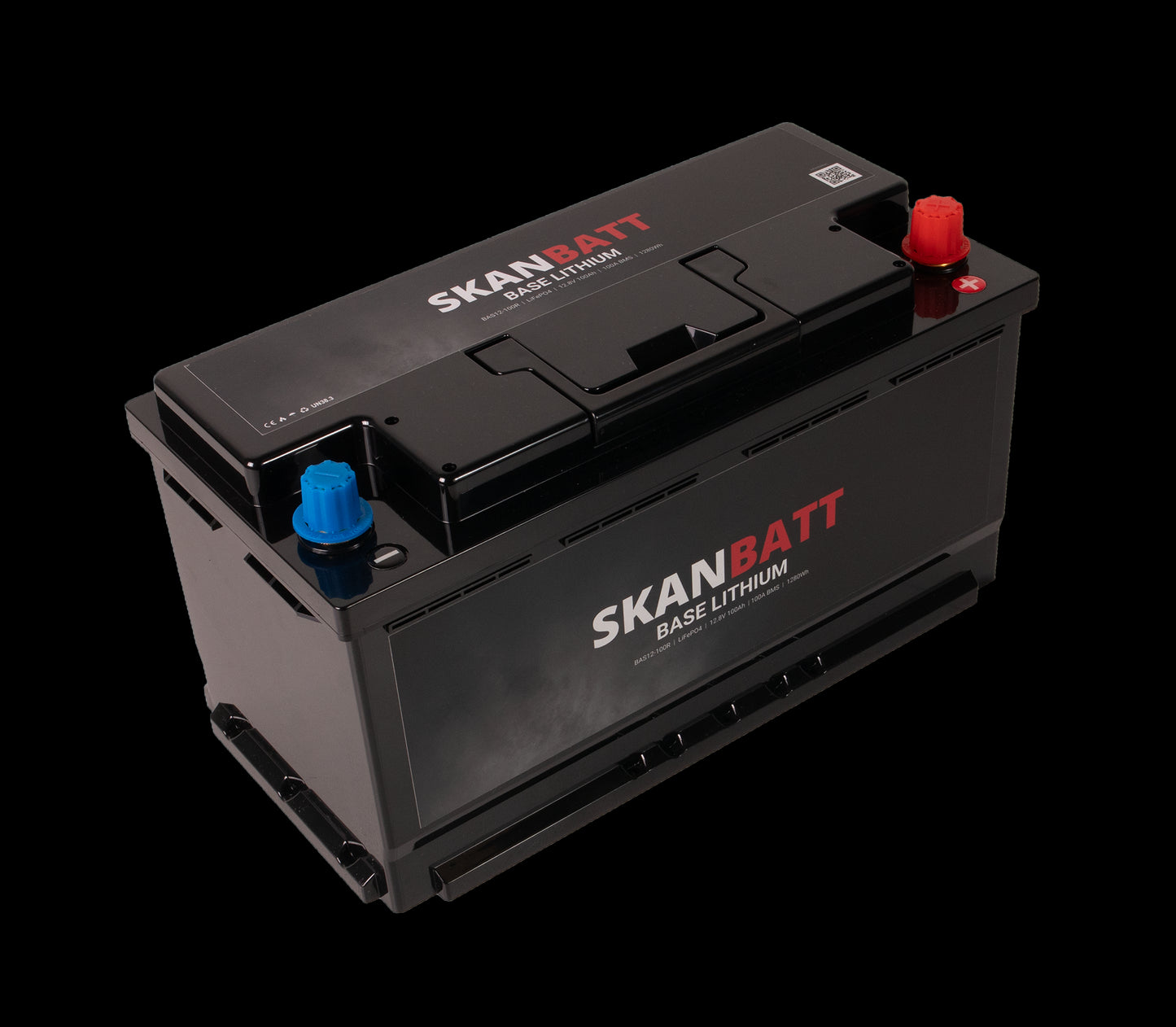 SKANBATT Base Lithium - 12V 100Ah 100A BMS - 352x174x190mm - 3 Års garanti - Bobil