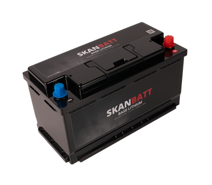SKANBATT Base Lithium - 12V 100Ah 100A BMS - 352x174x190mm - 3 Års garanti - Bobil shown in product view