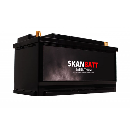 SKANBATT Base Lithium - 12V 100Ah 100A BMS - 352x174x190mm - 3 Års garanti - Bobil