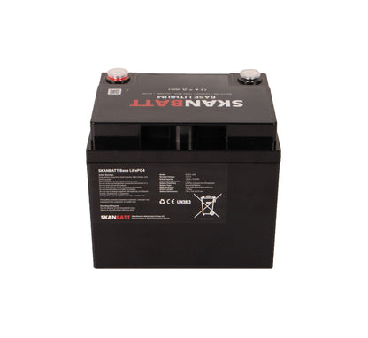 SKANBATT Base Lithium - 12V 40Ah 40A BMS - 198x166x170mm - Bluetooth - 3 Års garanti label detail