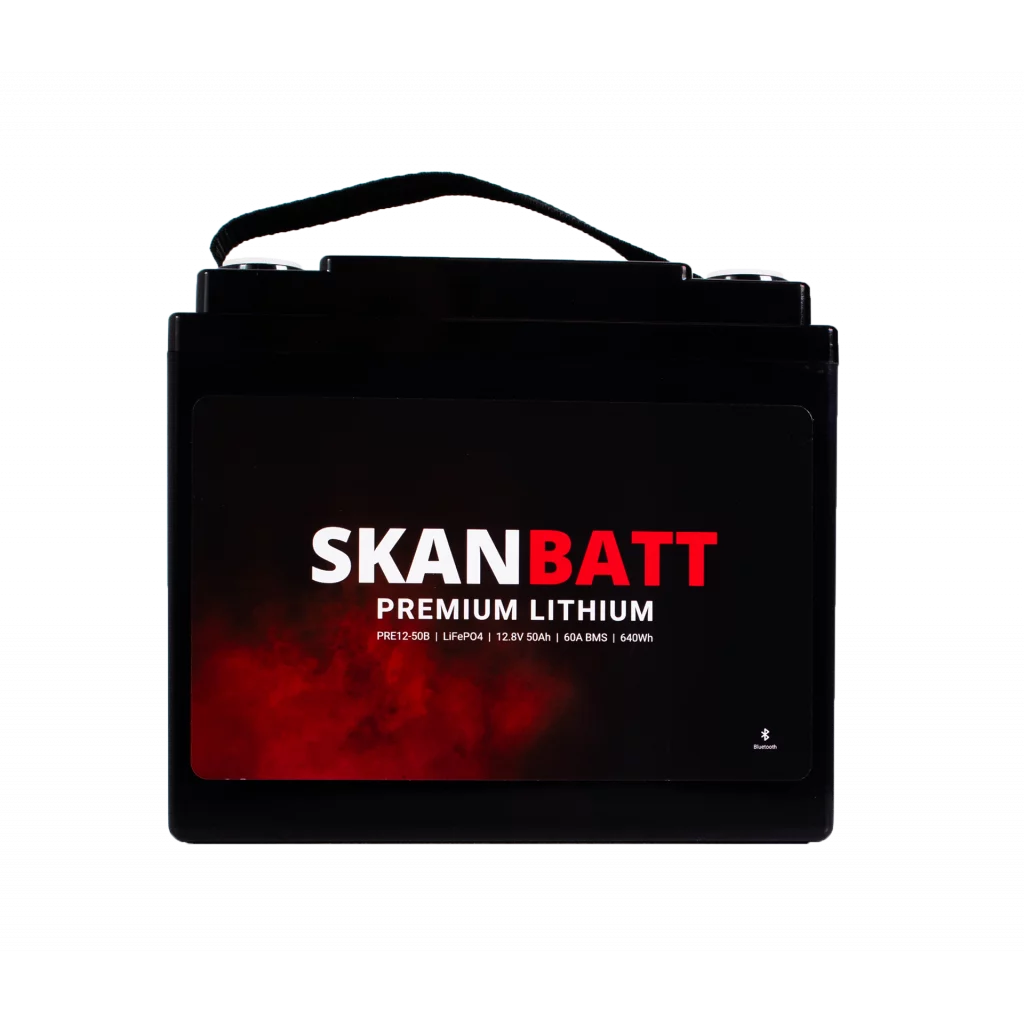 Produktbilde 4 av SKANBATT Premium Lithium - 12V 50Ah 60A BMS - 196x168x175mm - Bluetooth - 8 Års garanti