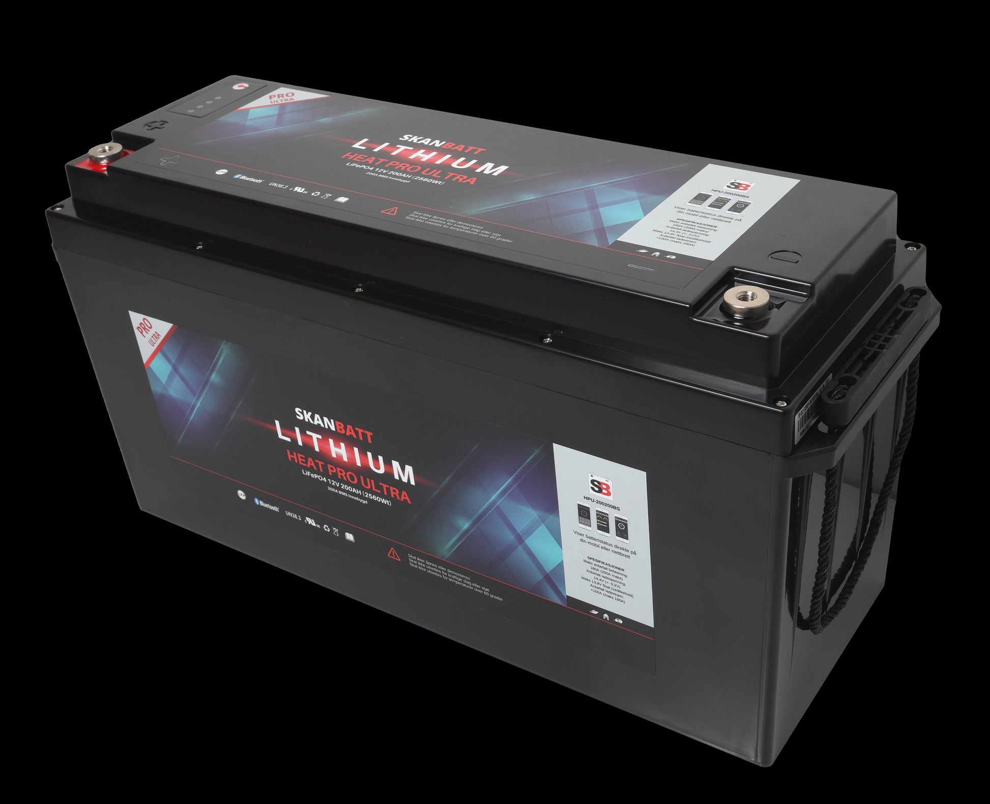 SKANBATT Lithium HEAT PRO 'Ultra' 12V 200AH - CAN Bus - 400A (<3s) - 8 års garanti - Image 6