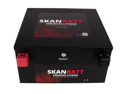 SKANBATT Premium Lithium - 12V 470Ah 200A BMS - 360x350x190mm - Bluetooth - Heat - 8 Års garanti - "Under setet" modell