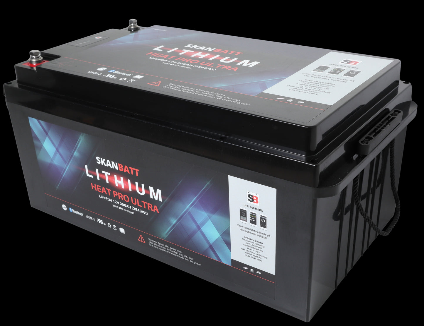 SKANBATT Lithium HEAT PRO Ultra 12V 300AH - CAN Bus - 400A (<3s) - 8 års garanti - Image 5