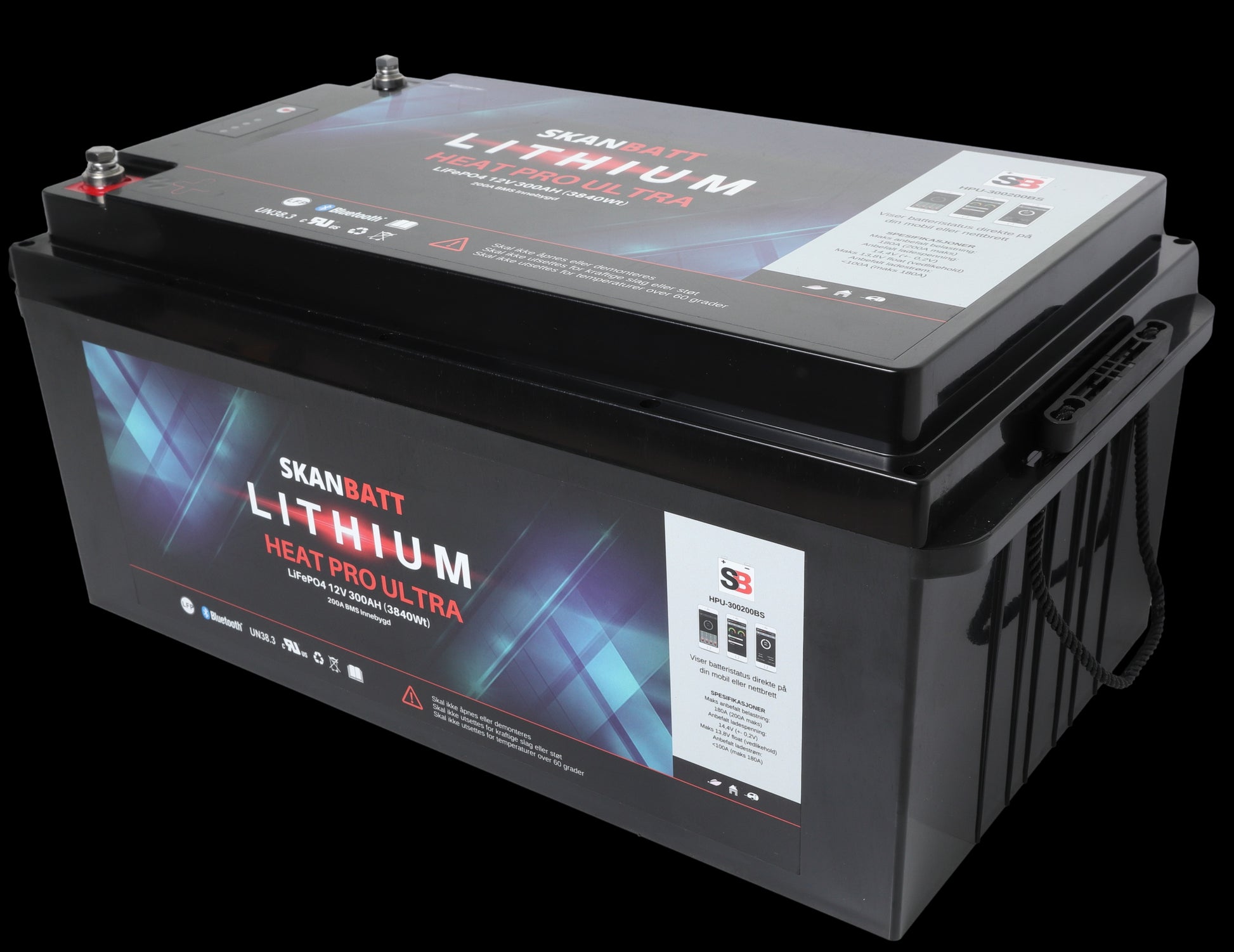 SKANBATT Lithium HEAT PRO Ultra 12V 300AH - CAN Bus - 400A (<3s) - 8 års garanti - Image 5