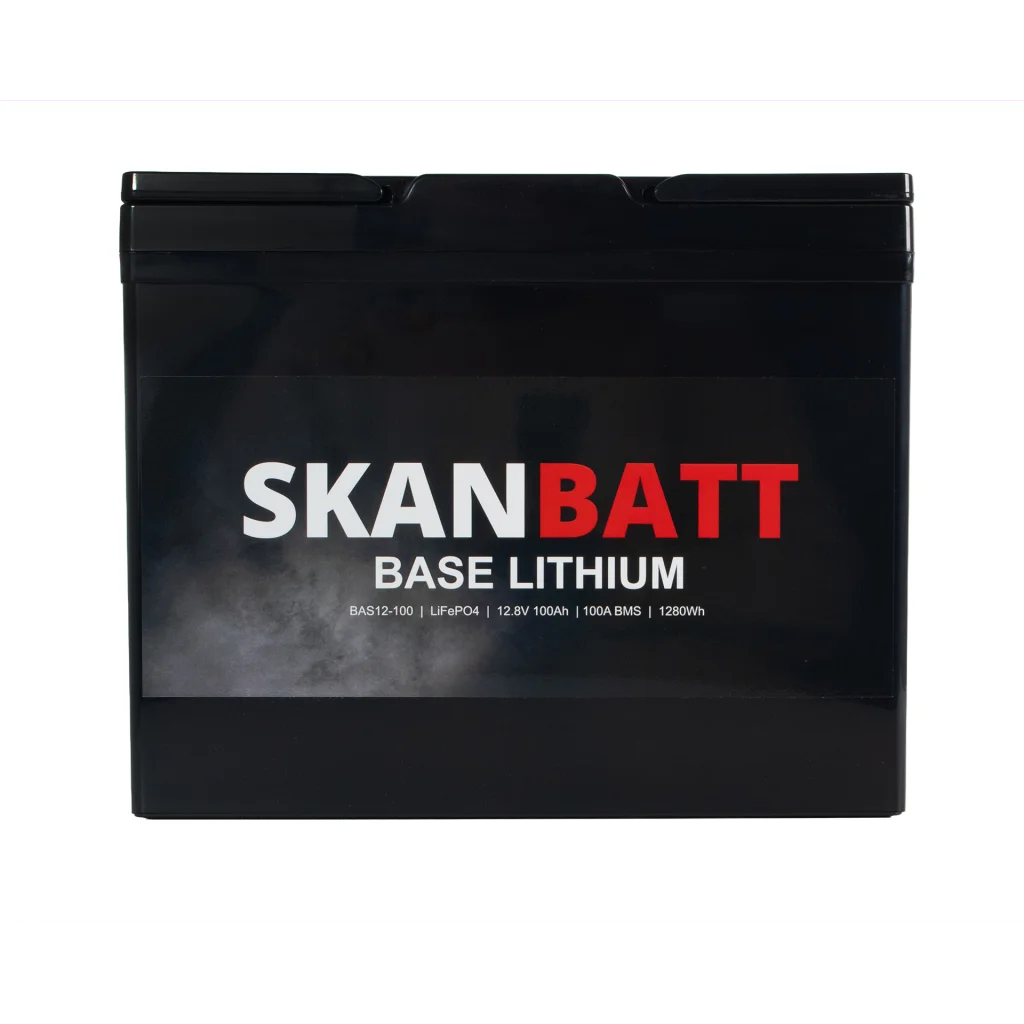 SKANBATT Base Lithium Small - 12V 100Ah 100A BMS - 260x169x211mm - 3 Års garanti