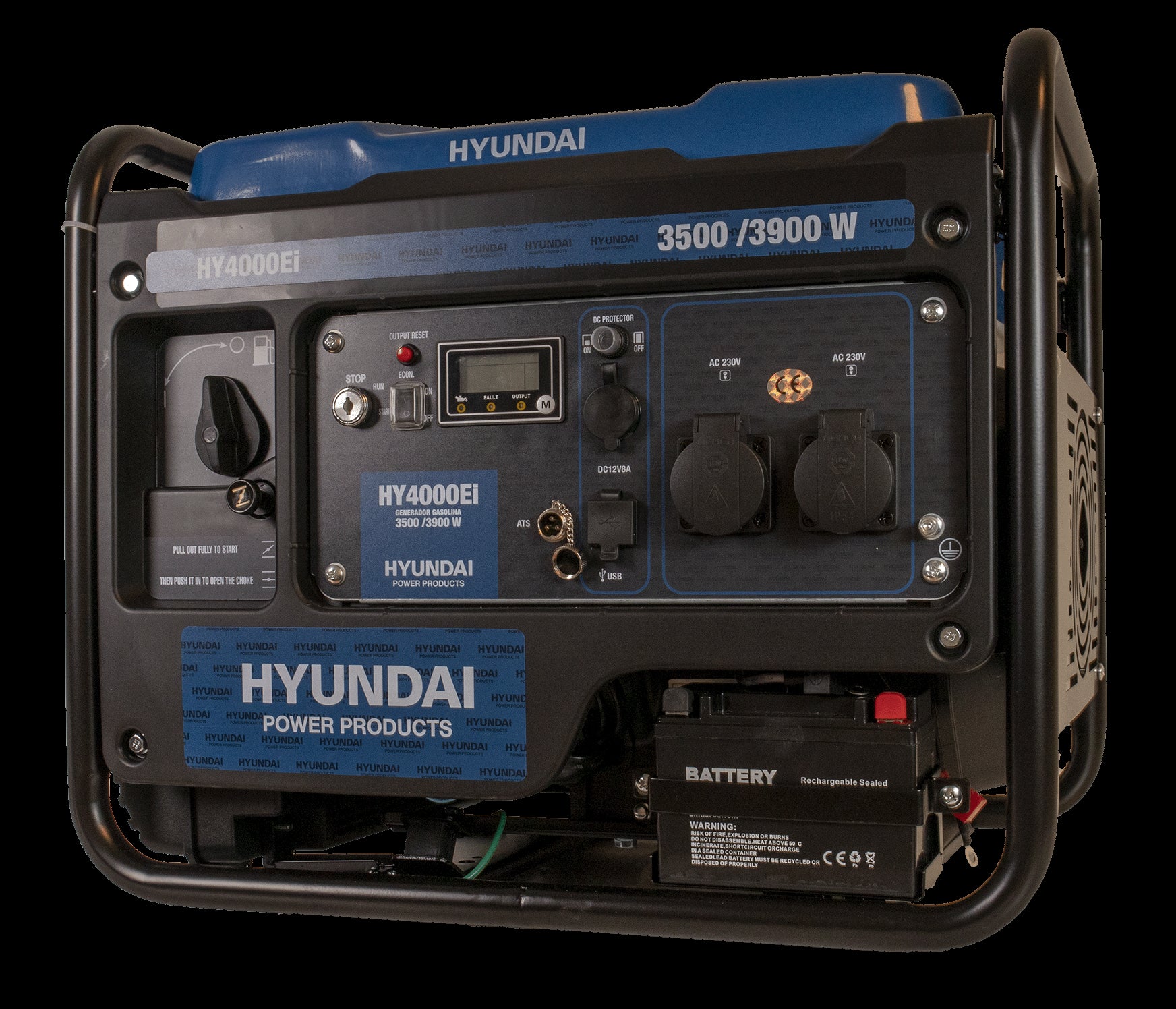 HYUNDAI HY4000Ei Inverter Aggregat 3900W - Fjernkontroll og ATS - Image 4