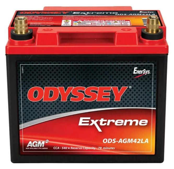 ODYSSEY PC1200T AGM Batteri 12V 42AH 540CCA (198x166x192mm) +høyre