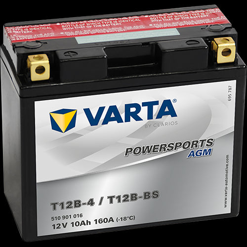 VARTA AGM MC Batteri 12V 10AH 160CCA (151x70x131mm) +venstre T12B-BS (T12B-4) - Image 1