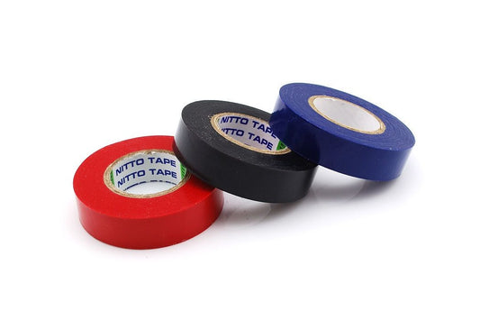 PVC-tape 15mm x 10m blå / rød / svart - 3PK - Image 1