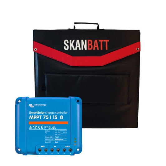 SKANBATT Solcellepakke 12V Båt Sammenleggbar 220W Victron 15A MPPT (bestselger) - Image 1