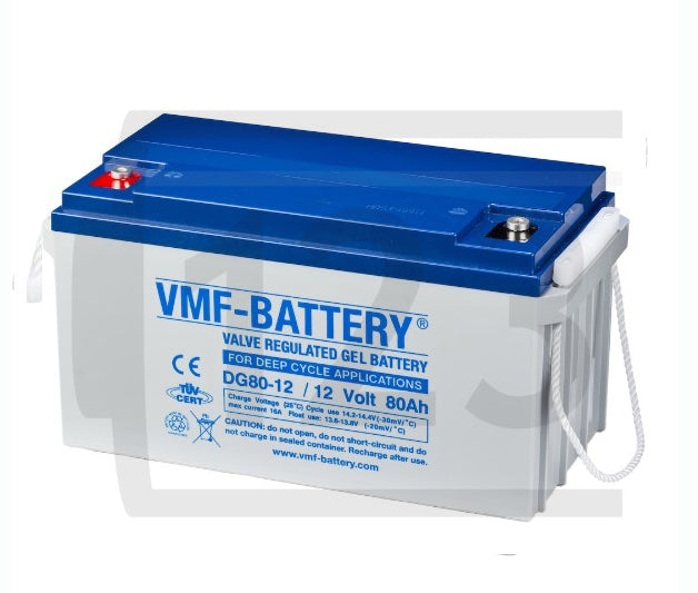 VMF GEL Deep Cycle Batteri 12V 80AH (350x167x180mm) +venstre - Image 1