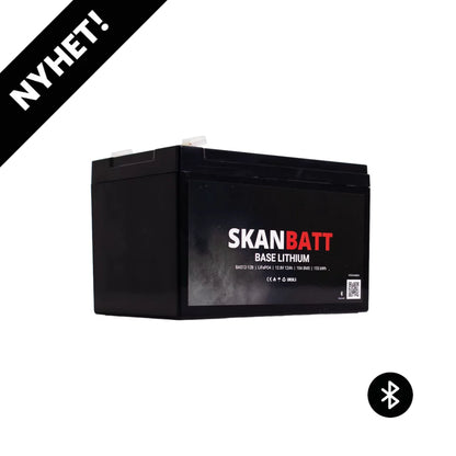 Produktbilde av SKANBATT Base Lithium - 12V 12Ah 10A BMS - 151x98x96mm - Bluetooth - 3 Års garanti
