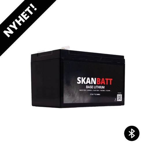 Produktbilde av SKANBATT Base Lithium - 12V 12Ah 10A BMS - 151x98x96mm - Bluetooth - 3 Års garanti