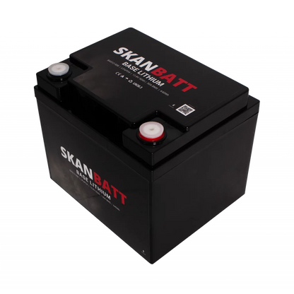 SKANBATT Base Lithium - 12V 50Ah 50A BMS - 198x166x170mm - Bluetooth - 3 Års garanti