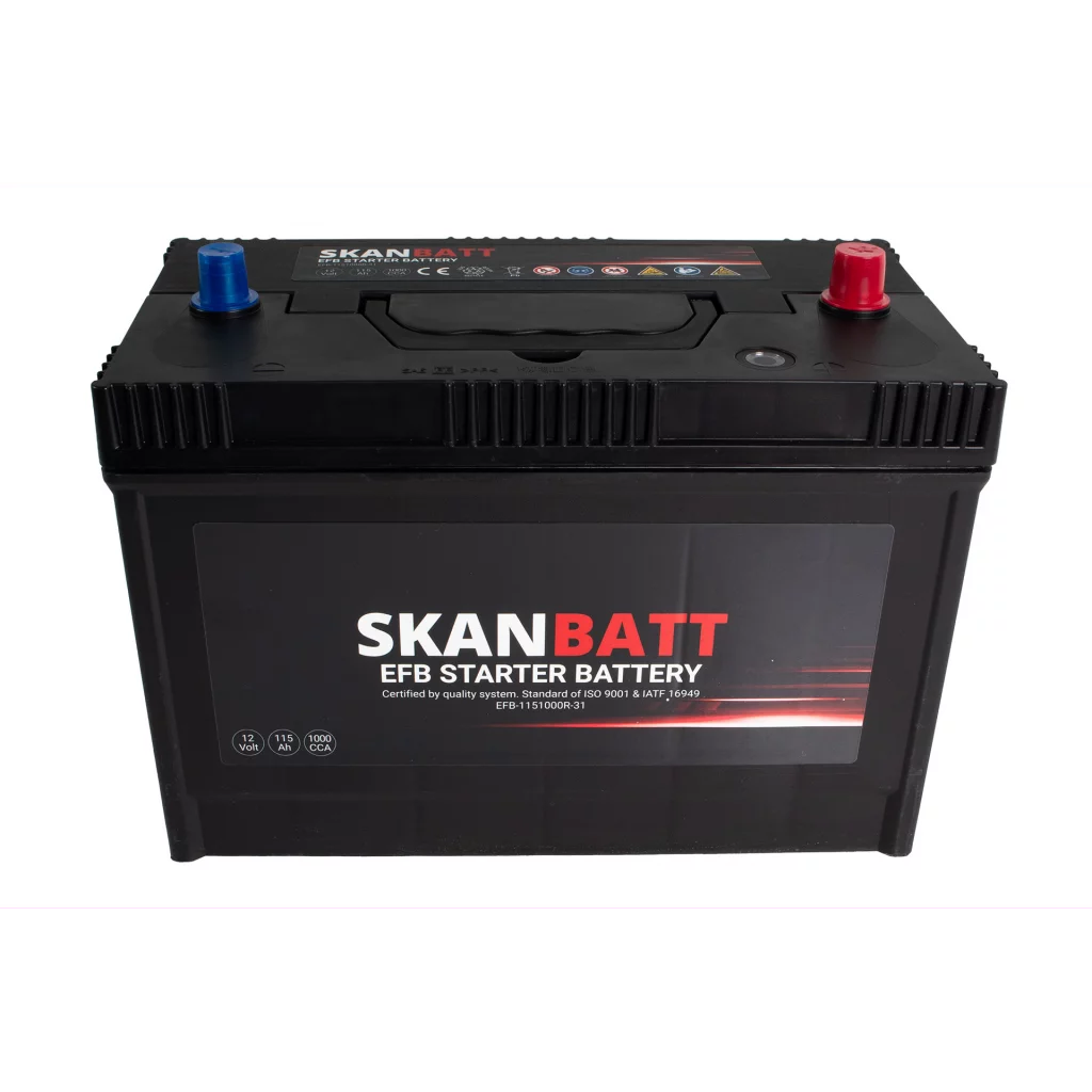 SKANBATT EFB Startbatteri 12V 115AH 1000CCA (330x173x239mm) +R
