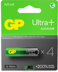 GP Ultra Plus Alkaline AA-batteri, 15A/LR6, 4-pack