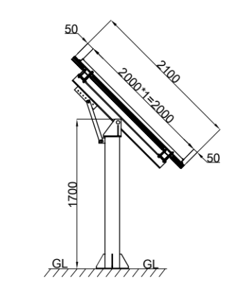 Bakkestativ Til Solcelle 2X300/350/400W Etc shown in detail view