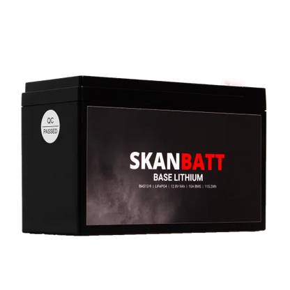 SKANBATT Base Lithium - 12V 9Ah 10A BMS - 150x65x95mm - 3 Års garanti