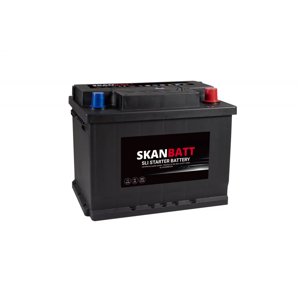 SKANBATT SLI Startbatteri 12V 62AH 480CCA +R shown in product view