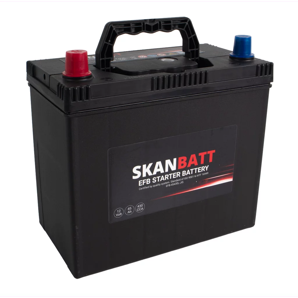 SKANBATT EFB Startbatteri 12V 45AH 430CCA (238x129x223mm) +L