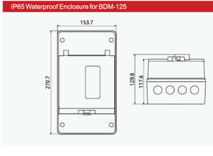 Innkapsling for BDM-125 DC effektbryter IP65 shown in product view image 2