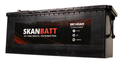 Skanbatt Fritidsbatteri 12V 140Ah 800Cca +Venstre label detail