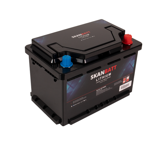 Skanbatt Lithium Batteri 12V 100Ah 100A Bms - Bluetooth - Bobil - 355X176X190Mm