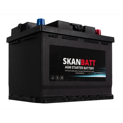 SKANBATT AGM Startbatteri 12V 60AH 640CCA (242x175x190mm) +R