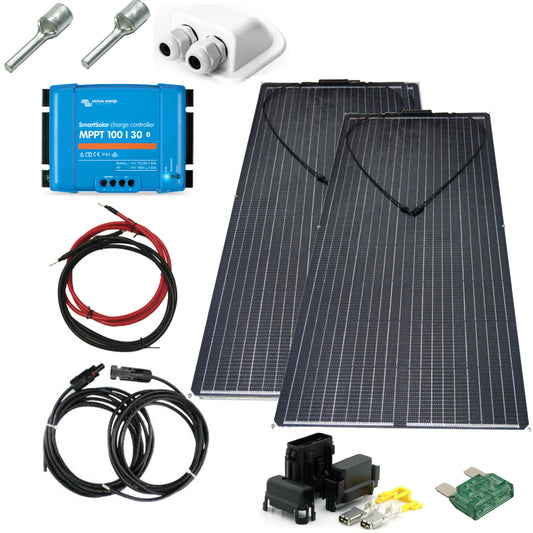 Skanbatt 153X68 - 400W Flexi 2X200W Half-Cut Komplett Kit Med Victron Bt Mppt shown in product view