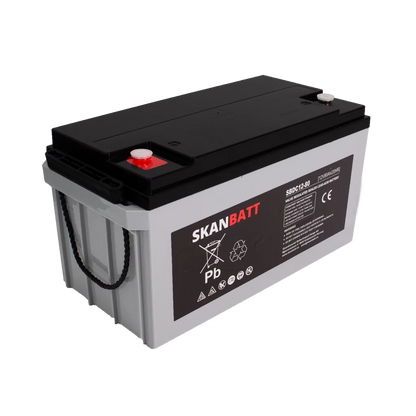 SKANBATT AGM Deep Cycle Batteri 12V 80AH C20 (350x167x182mm) +venstre